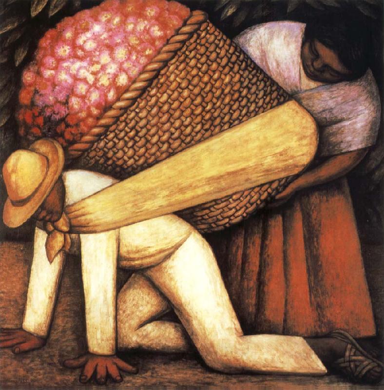 Diego Rivera Flower carrier oil painting picture